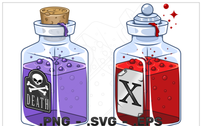 Glass bottle with poisonous substance