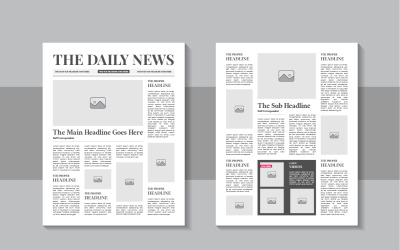 Het dagelijkse nieuws lay-out ontwerp, kranten sjabloon of vintage kranten ontwerp sjabloon