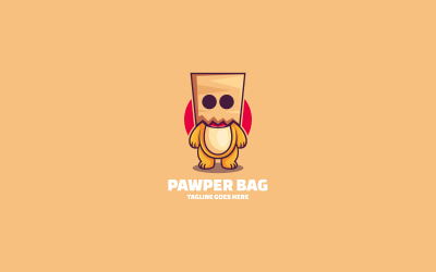Logo mascotte dei cartoni animati Pawper Bag