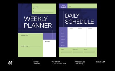 Modern Daily Weekly School Planner