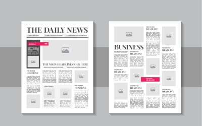 The daily news layout design, newspaper template or vintage newspaper design template layout