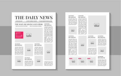 The daily news layout design, newspaper template or vintage newspaper design