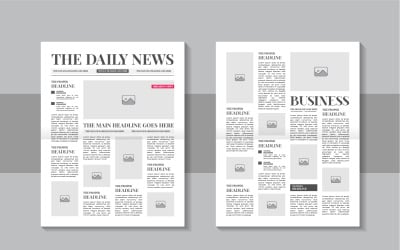 The daily news layout design, newspaper template or vintage newspaper template design layout