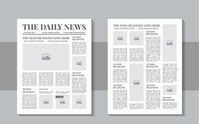 The daily news layout design, newspaper template or vintage newspaper