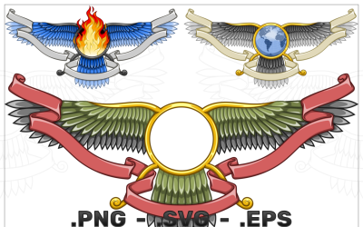 Zoroastrian Winged Sun Disk With Ribbon