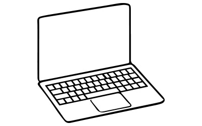 A laptop silhouette art illustration