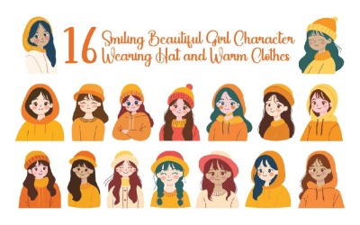 16 Smiling Beautiful Girl Wearing Warm Clothes