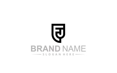 Letter Fj or jf logo design template