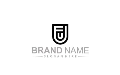 Letter Fu or uf logo design