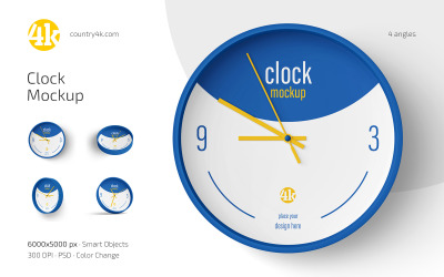 Maqueta de reloj en formato PSD