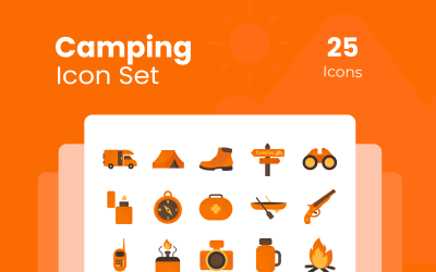 Набор иконок Essential 25 Camping