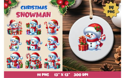 Christmas snowman. Clipart, PNG.