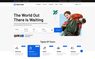 Epictrips - Travel &amp;amp; Tour Bokning WordPress-tema