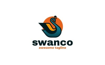 Swan Simple Mascot Logo 10