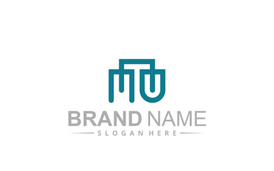 Letter Mu logo design template