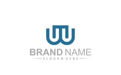 Letter Wt or Tw logo design template