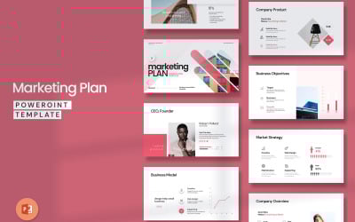 Präsentationsvorlage für das Layout eines Marketingplans