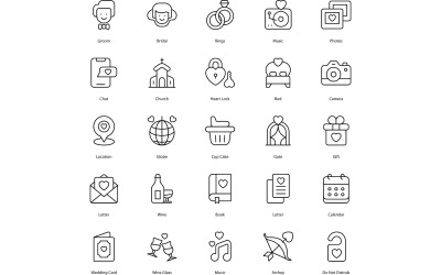Wedding Icon Set Love Icons