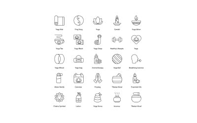 Yoga Icon Set Meditation Icons