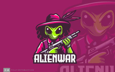 Alien Gun War Logo Şablonları ücretsiz