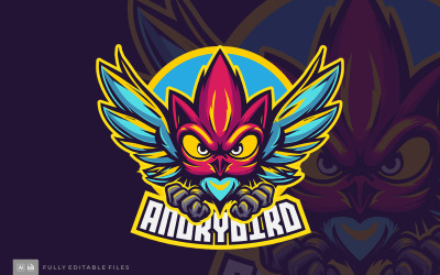 Modelli di logo di gufo arrabbiato