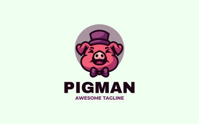 Pigman-Maskottchen-Cartoon-Logo