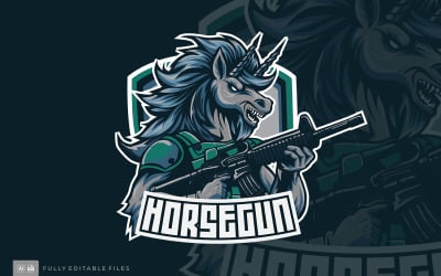Šablony loga Horse Gun Esport