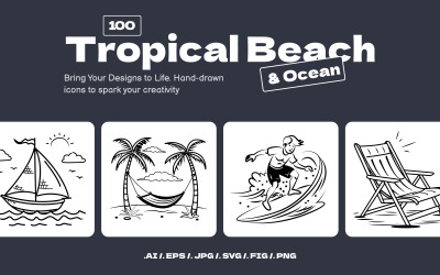 Scarabocchi tropicali, da spiaggia e da oceano