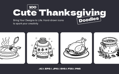 Thanks giving Doodles Set