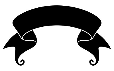 Une silhouette noire d&amp;#39;un ruban incurvé vide