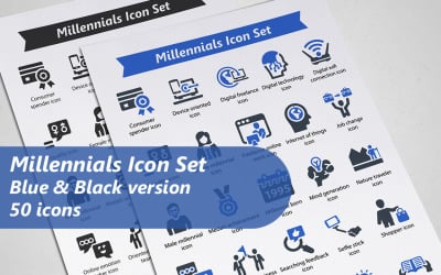 Millennials Icon Set Template