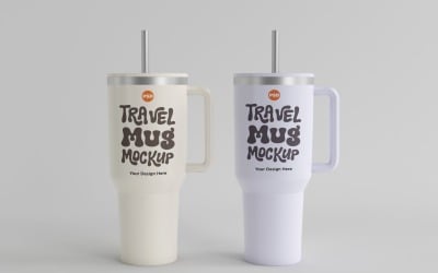 Rambler Travel Mug Drinking Cup Mockup 006