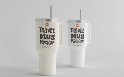Rambler Travel Mug Drinking Cup Mockup 008