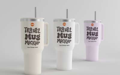 Rambler Travel Mug Drinking Cup Mockup 009
