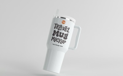 Rambler Travel Mug Drinking Cup Mockup 12