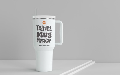 Rambler Travel Mug Drinking Cup Mockup 13
