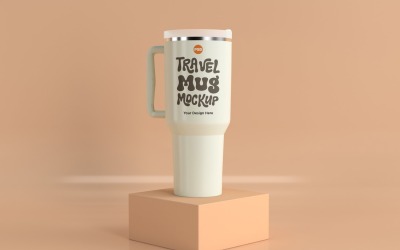 Rambler Travel Mug Drinking Cup Mockup 19