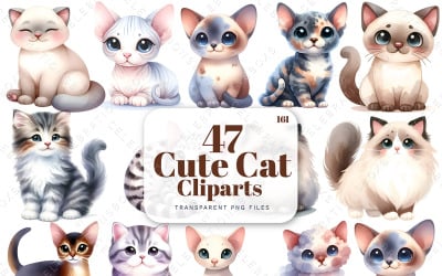 Schattige katten clipart bundel, schattige kittens bundel, kattenrassen clipart, kaarten maken, scrapbooking | 161