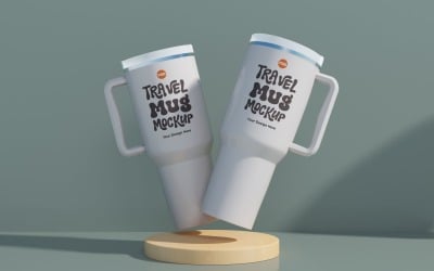 Rambler Travel Mug Drinking Cup Mockup 100
