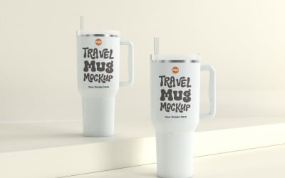 Rambler Travel Mug Drinking Cup Mockup 15