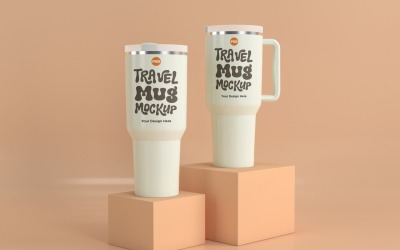 Rambler Travel Mug Drinking Cup Mockup 20