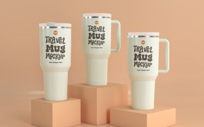 Rambler Travel Mug Drinking Cup Mockup 21