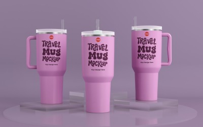 Rambler Travel Mug Drinking Cup Mockup 25