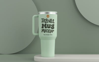 Rambler Travel Mug Drinking Cup Mockup 29