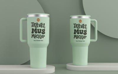 Rambler Travel Mug Drinking Cup Mockup 30