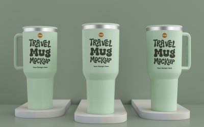 Rambler Travel Mug Drinking Cup Mockup 31