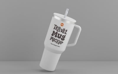Rambler Travel Mug Drinking Cup Mockup 33