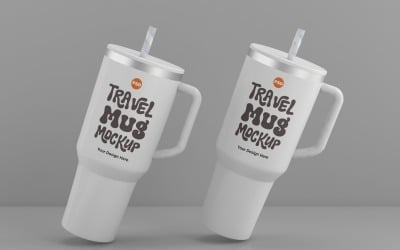 Rambler Travel Mug Drinking Cup Mockup 34