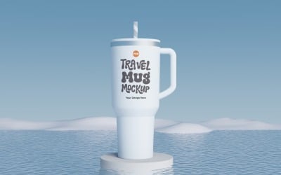Rambler Travel Mug Drinking Cup Mockup 35