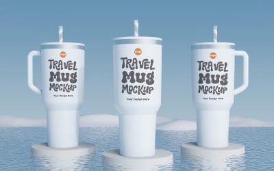 Rambler Travel Mug Drinking Cup Mockup 37